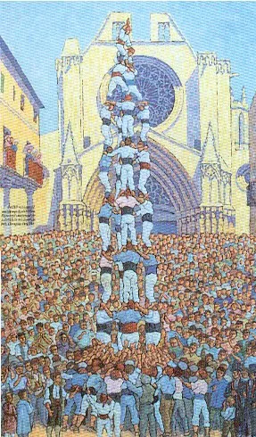Gravat d'un quatre de nou net al segle XIX, època d'expansió dels castells